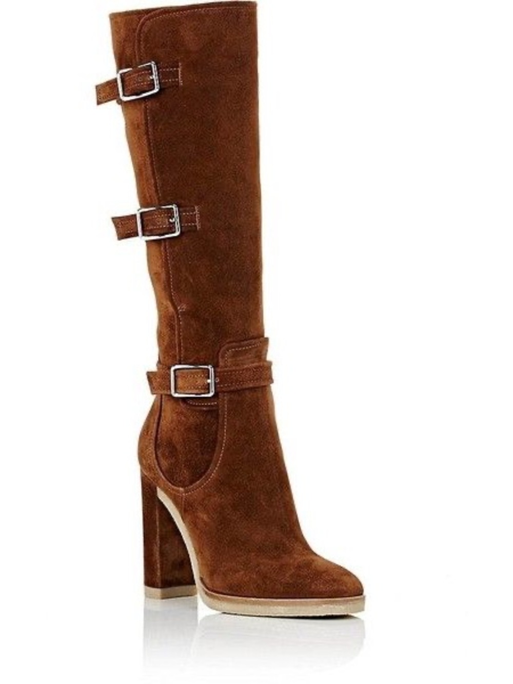 Gianvito Rossi Brown Suede Tall Buckle Boots - Women